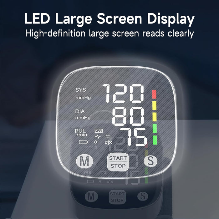 Rechargeable LED Wrist Blood Pressure Monitor 
