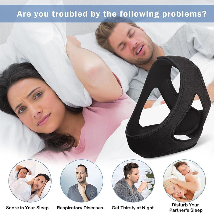 Adjustable and Breathable Anti-Snoring Chin Strap