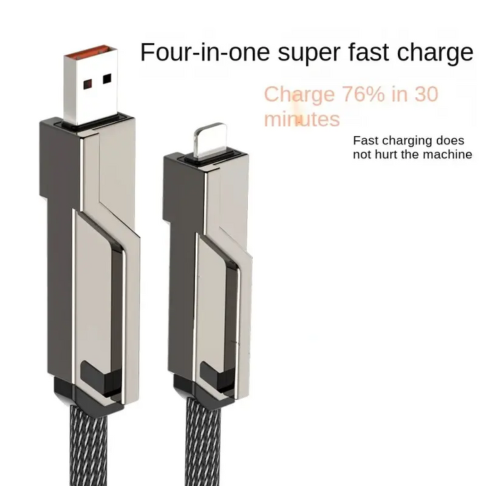 Versatile Fast Charging USB Type C Cable Anti Tangle 100W