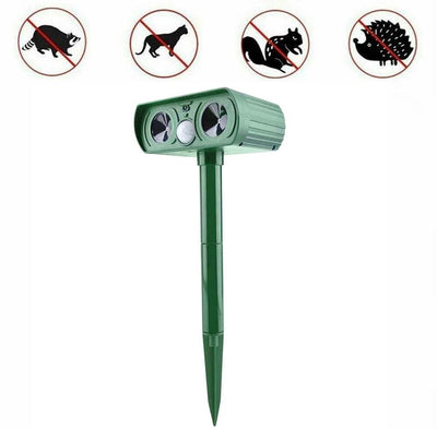 Solar Powered and Ultrasonic Animal Repellent