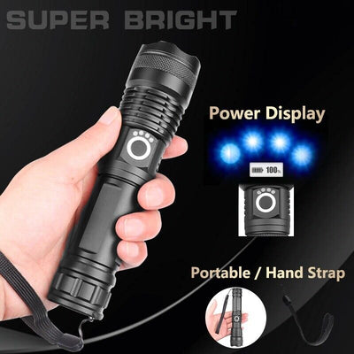 90000LM Rechargeable and Super Bright LED Tactical Flashlight