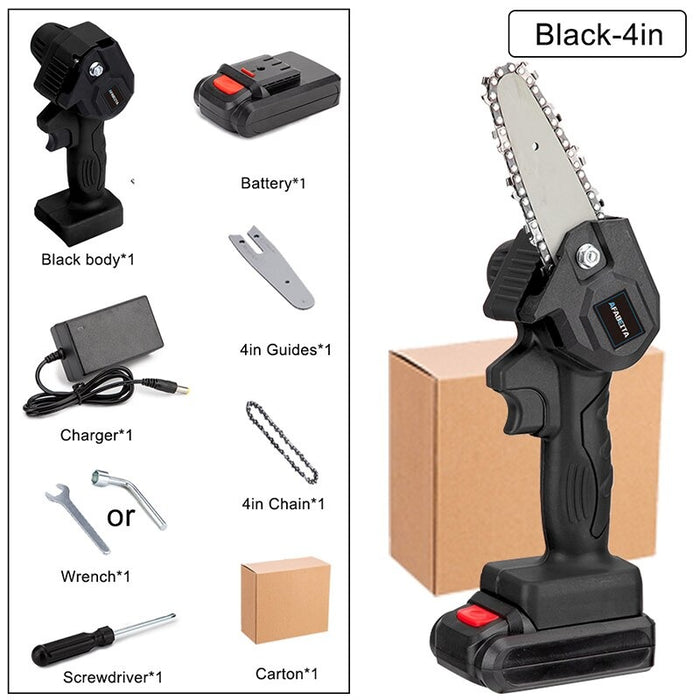 4 Inch Cordless Hand-Held Mini Electric Chainsaw