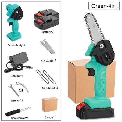 4 Inch Cordless Hand-Held Mini Electric Chainsaw