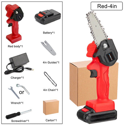 4 Inch Cordless Hand-Held Mini Electric Chainsaw