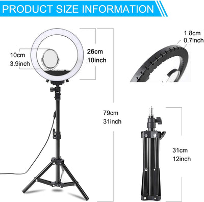 10.2'' LED Ring Light With Tripod Stand