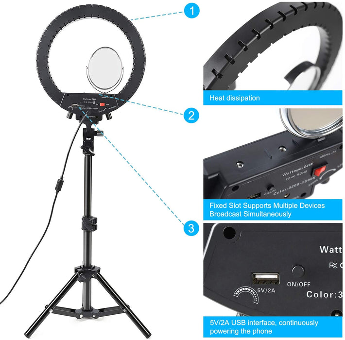 10.2'' LED Ring Light With Tripod Stand