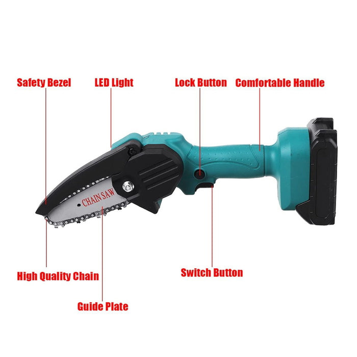 4 Inch Cordless Hand-Held Mini Electric Chainsaw